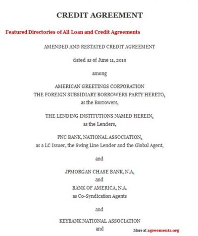 Understanding Your Credit Agreement